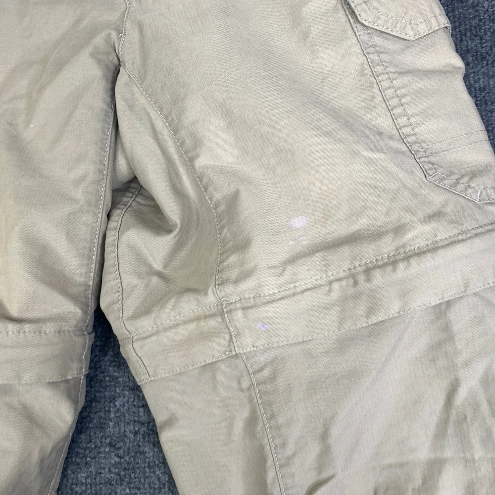 Eddie Bauer Mens Convertible Cargo Pants Khaki Tan Hiking Zip Off Shorts S 30